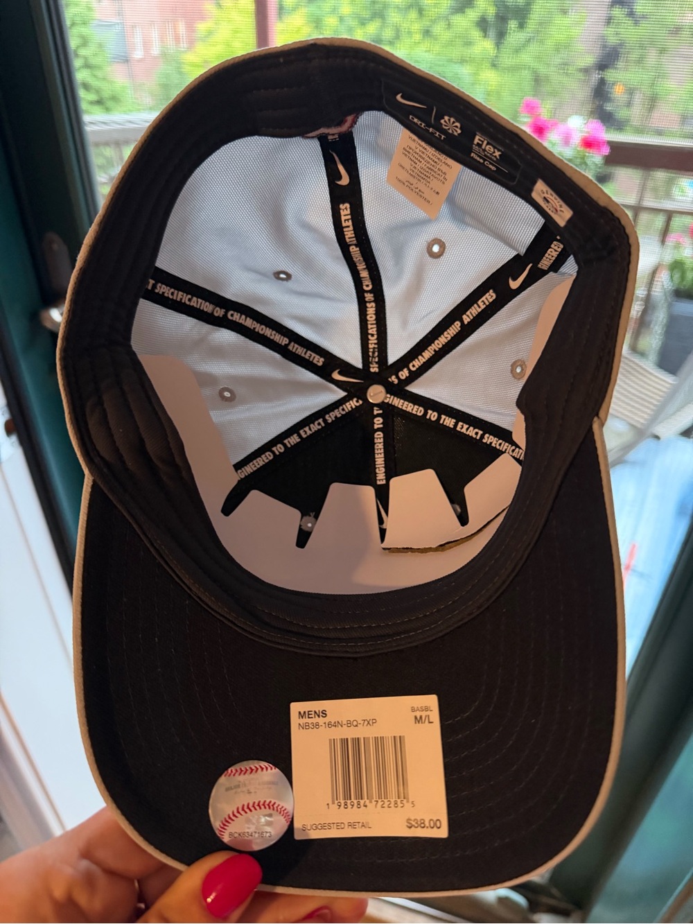 Nike Grey Boston Flexfit Hat with Red Swoosh - Picture 4 of 5